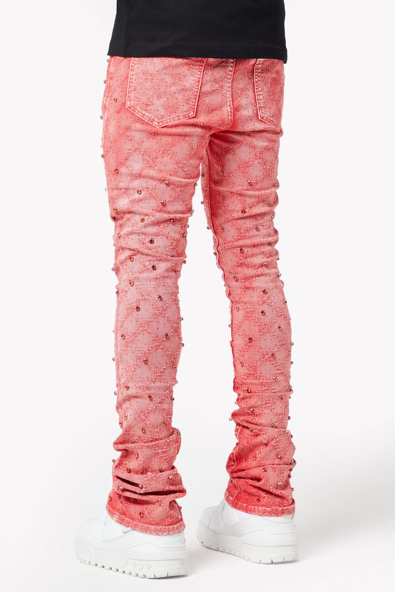 GUAPI VINTAGE RED EMBELLISHED DENIM