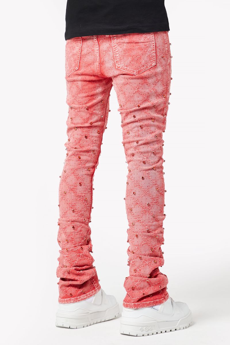 GUAPI VINTAGE RED EMBELLISHED DENIM