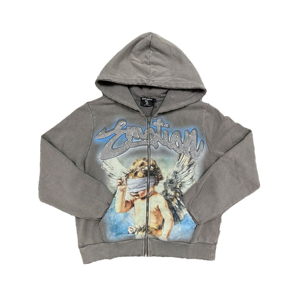 ME GREY 'RHINESTONE' HOODIE