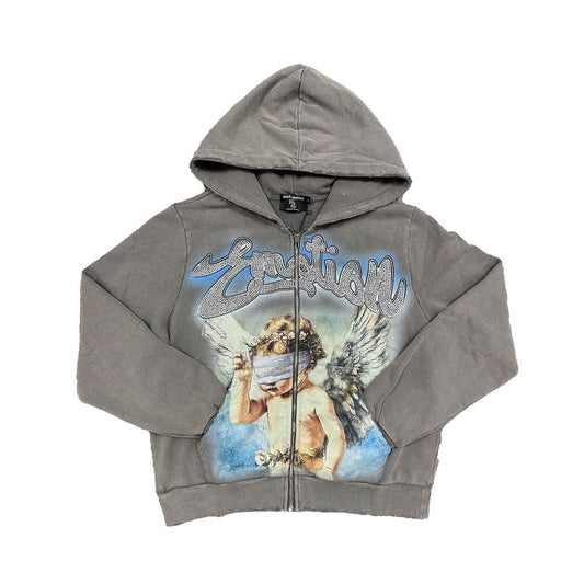 ME GREY 'RHINESTONE' HOODIE