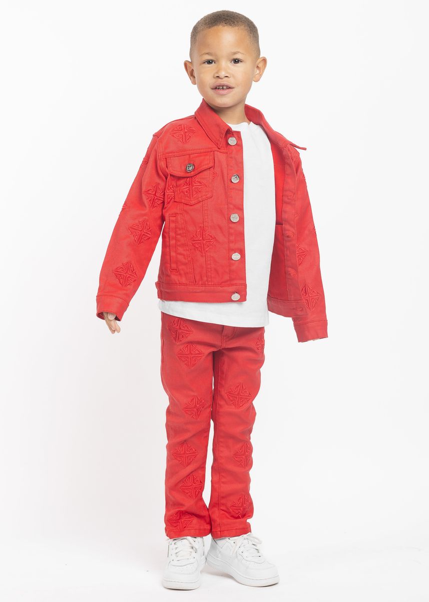 GUAPI CRIMSON RED WAXED KIDS DENIM SET