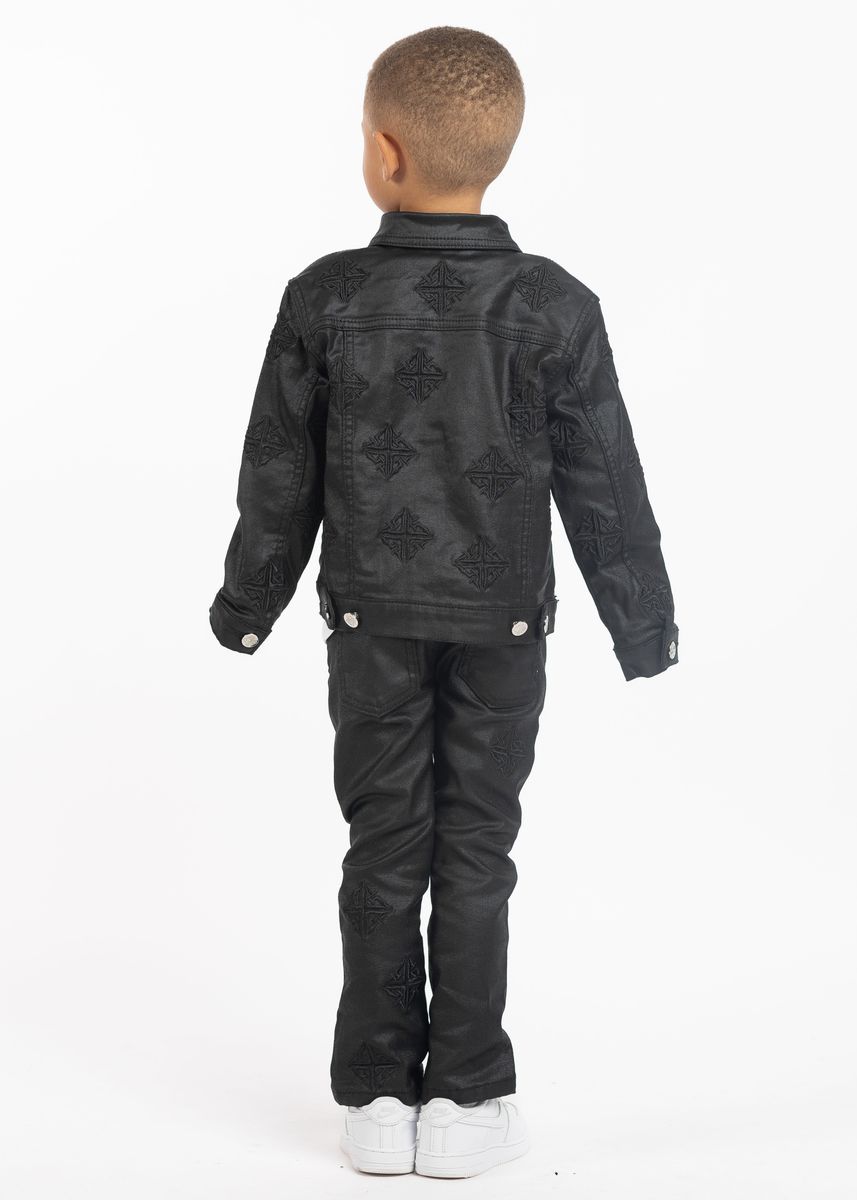 GUAPI ALL BLACK WAXED KIDS DENIM SET