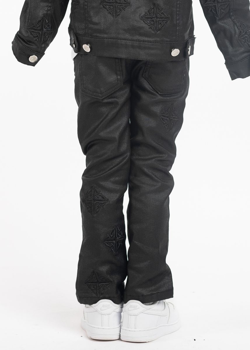 GUAPI ALL BLACK WAXED KIDS DENIM SET