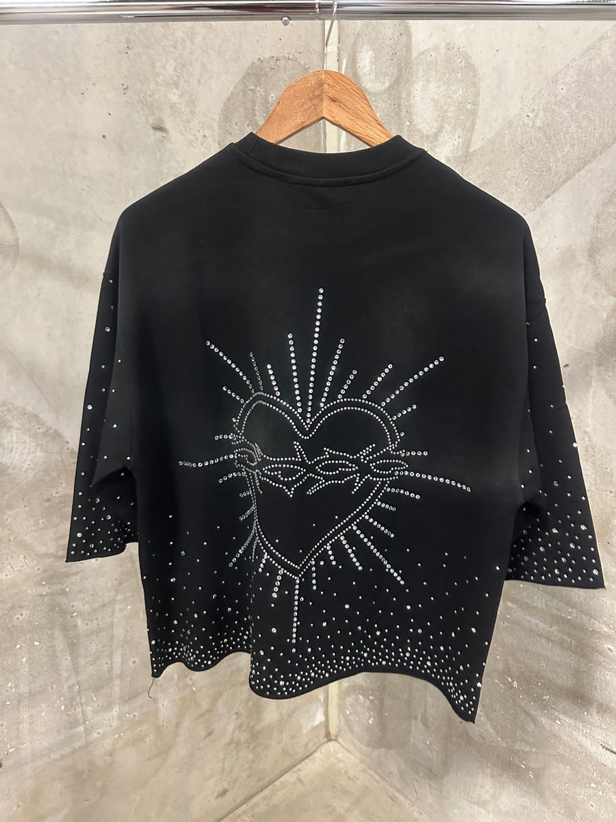 SYNDICATE 'PARIS' BLACK CROP TEE