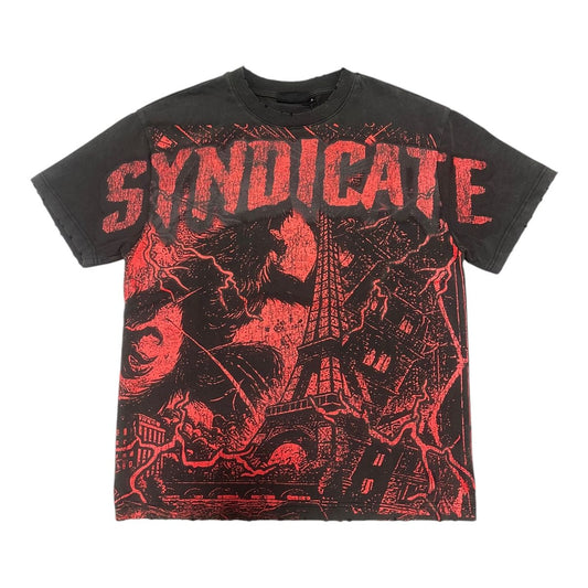 SYNDICATE 'EIFFEL TOWER' TEE - BLK/RED