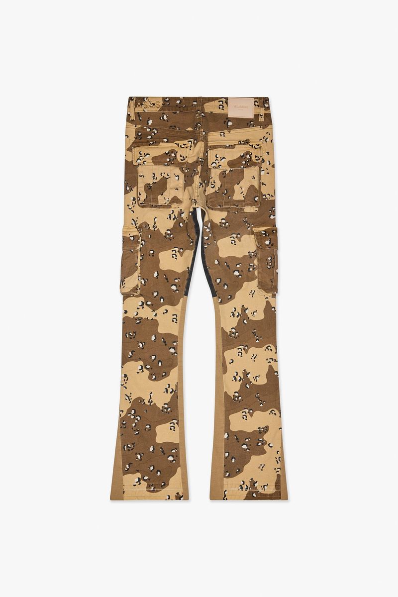 VALABASAS Geno Db Sand Stacked Flare Jean