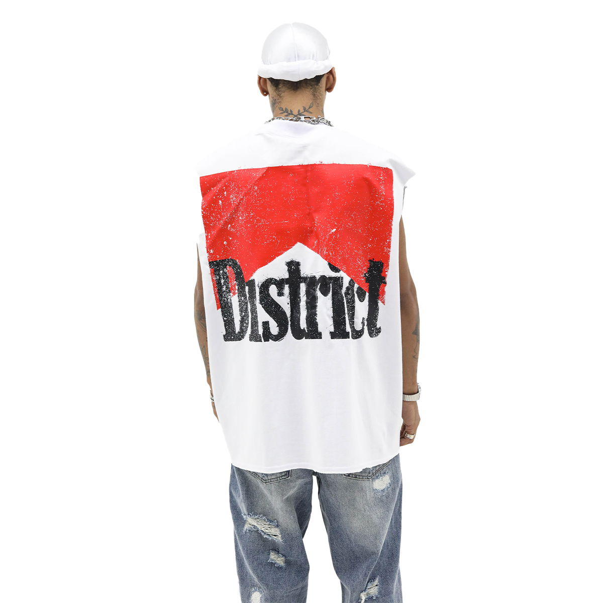 HD 'THE DISTRICT' SLEEVELESS TEE (RED)