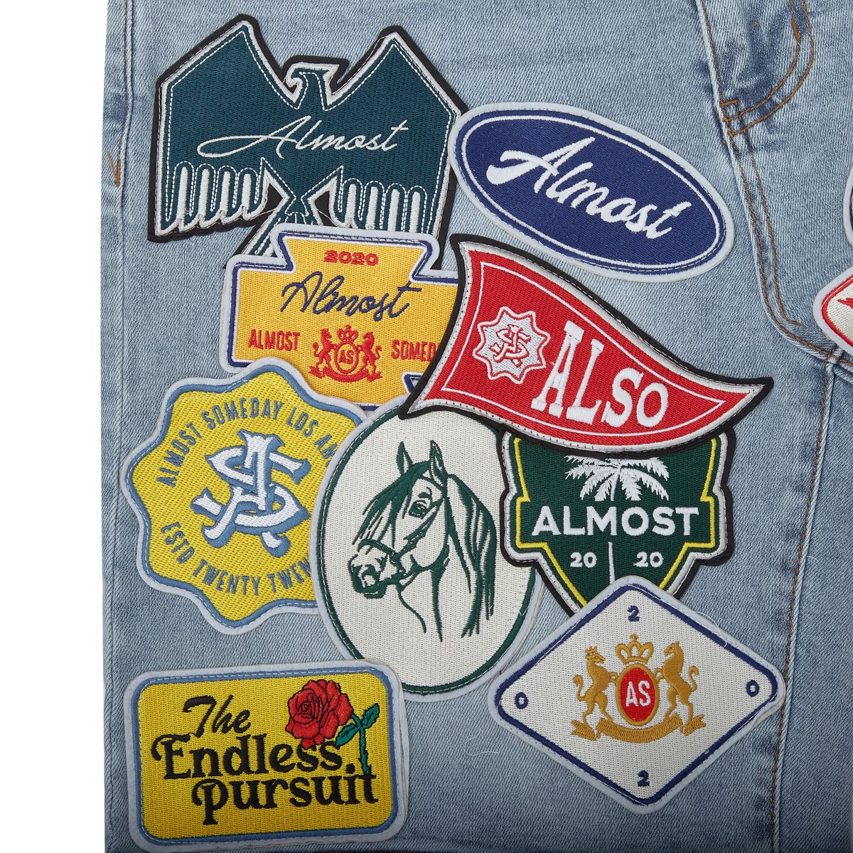 AS PATCHWORK JORTS - BLUE