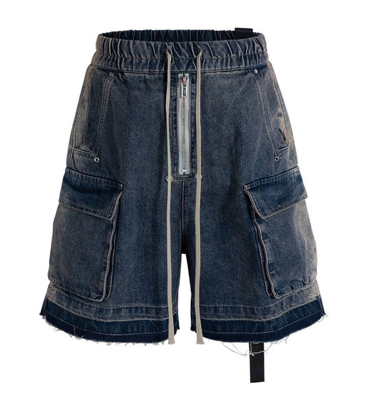 UNDVLPD AZUL DRAWSTRING DENIM CARGO SHORTS