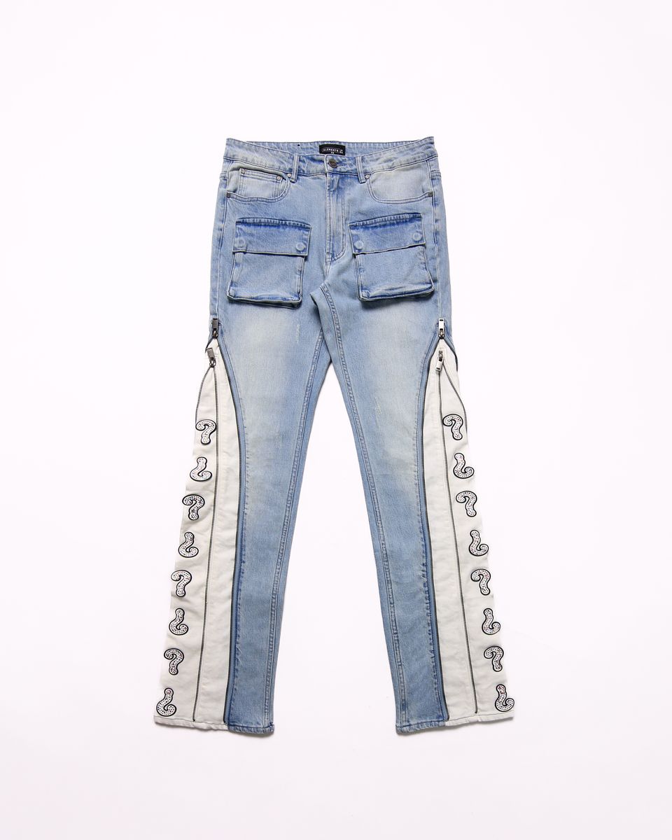 EOA "Question Mark" Flare Denim - BLUE