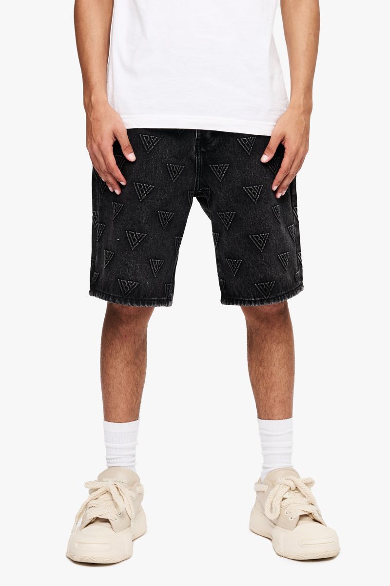Valabasas Black Wash Press Shorts