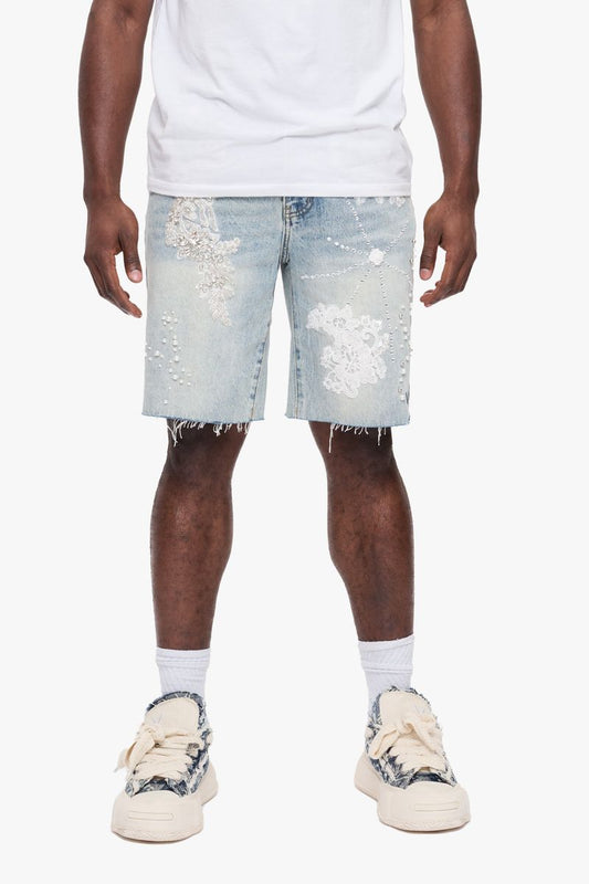 Valabasas Vintage Blue Polar Denim Shorts