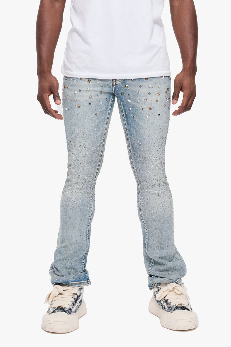 Valabasas Light Blue Parrel Stacked Flare Jean