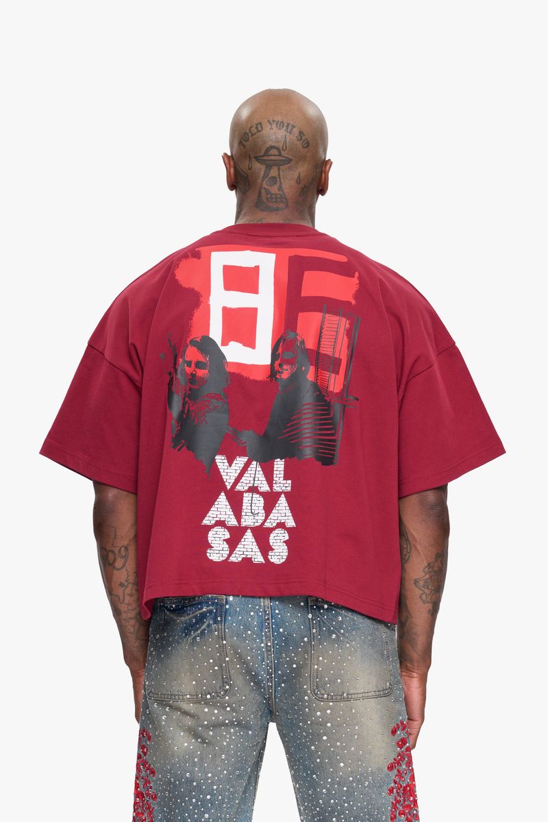 Valabasas Built Up Cropped Tee Maroon