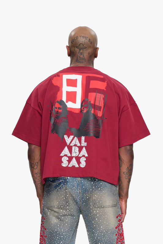 Valabasas Built Up Cropped Tee Maroon