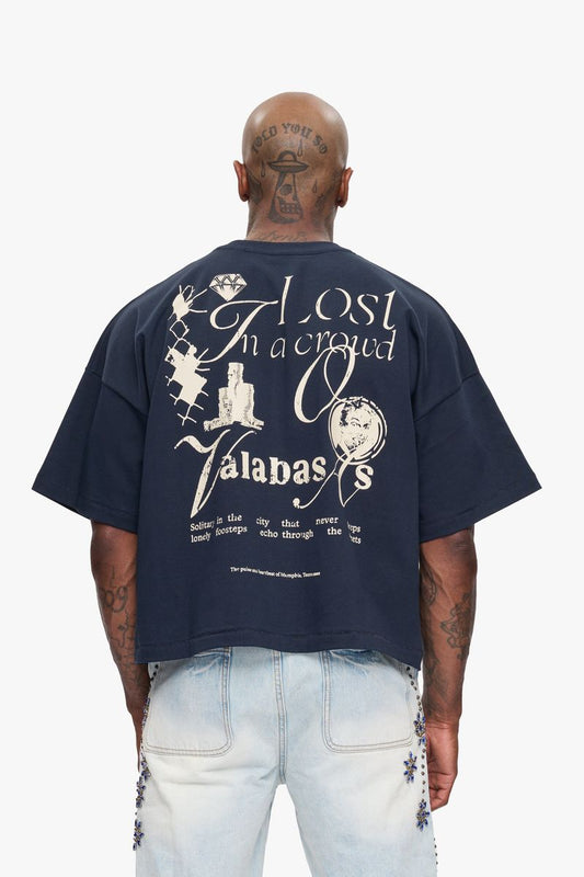 Valabasas Never Sleep Cropped Tee Navy