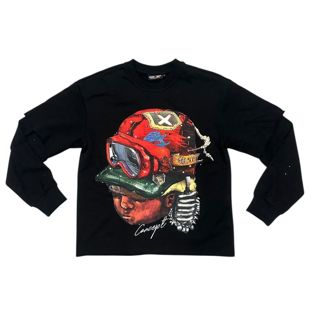 CONCEPT - CAPTAIN LS TEE - BLACK