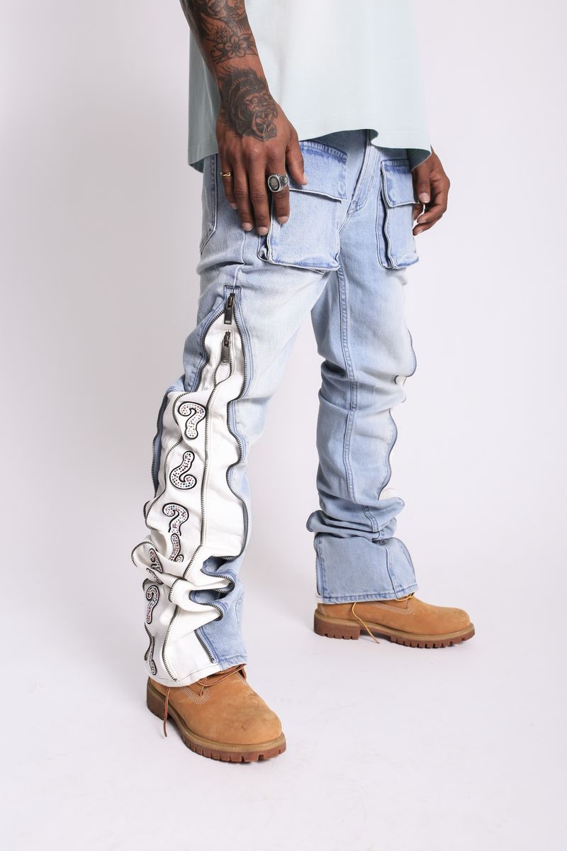 EOA "Question Mark" Flare Denim - BLUE