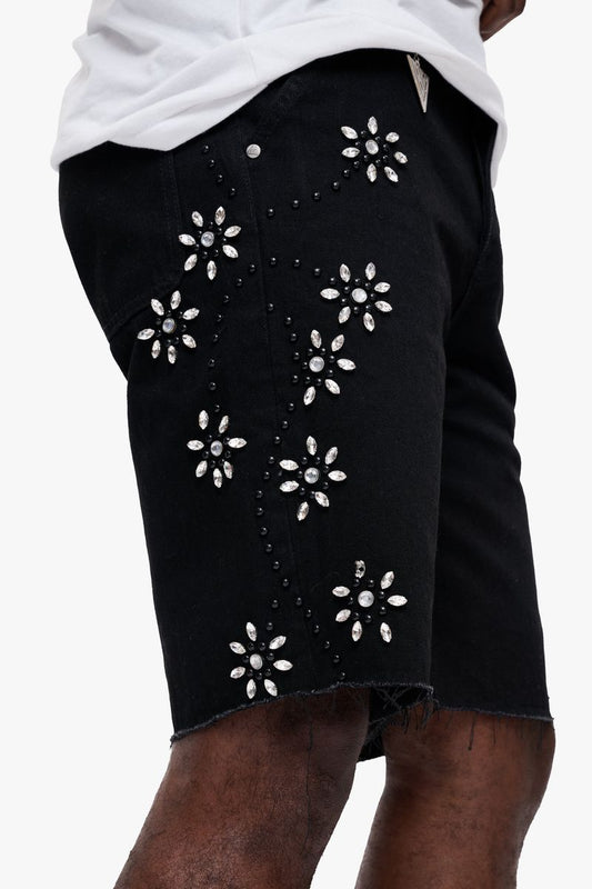 Valabasas Jet Black Turning Denim Shorts