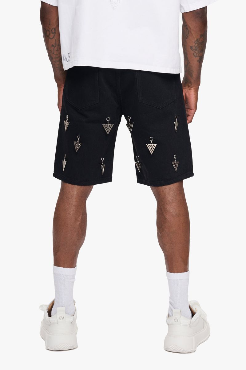 Valabasas Ascension Jet Black Denim Shorts