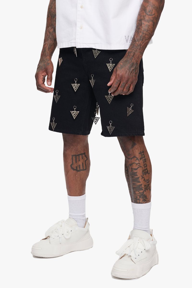 Valabasas Ascension Jet Black Denim Shorts