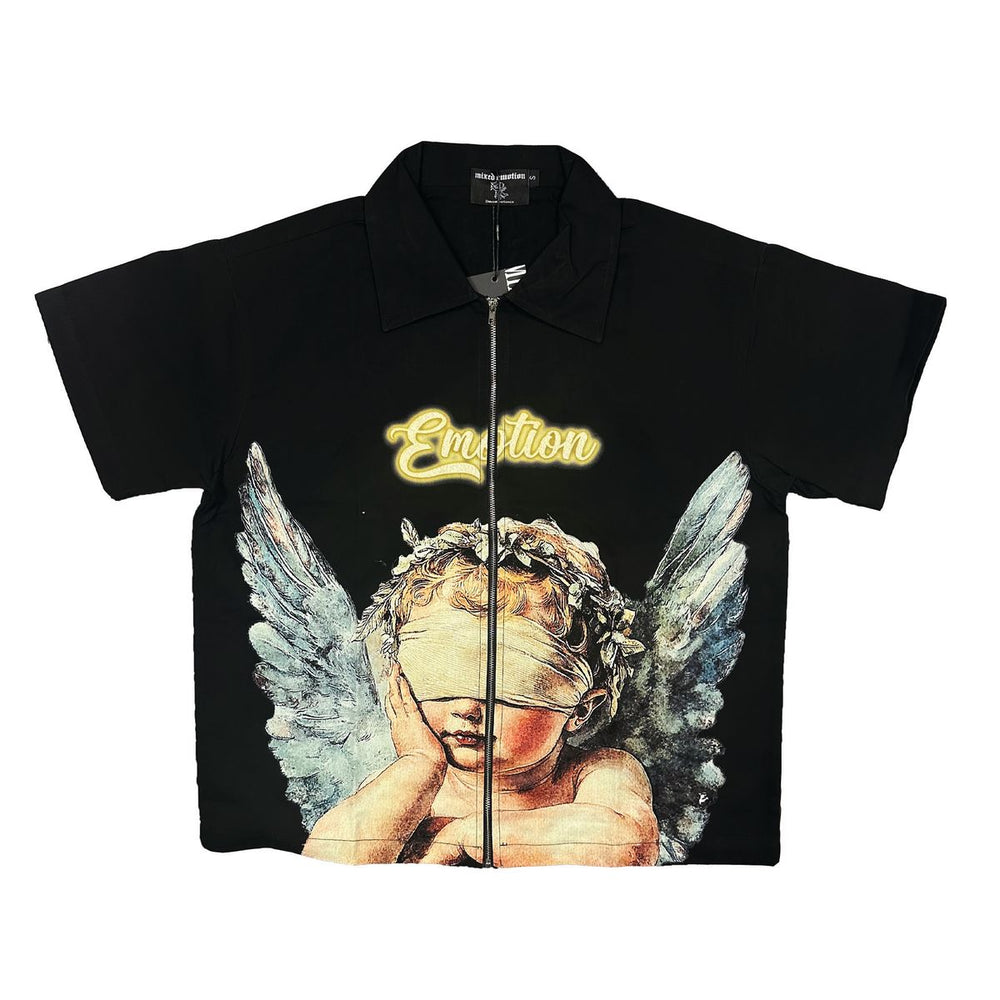 ME 'BLINDED' ZIP UP SHIRT - BLACK