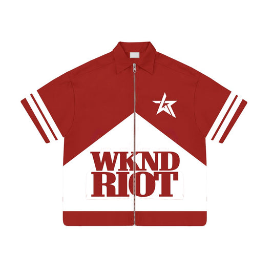 WKND RIOT BUTTON UP - RED