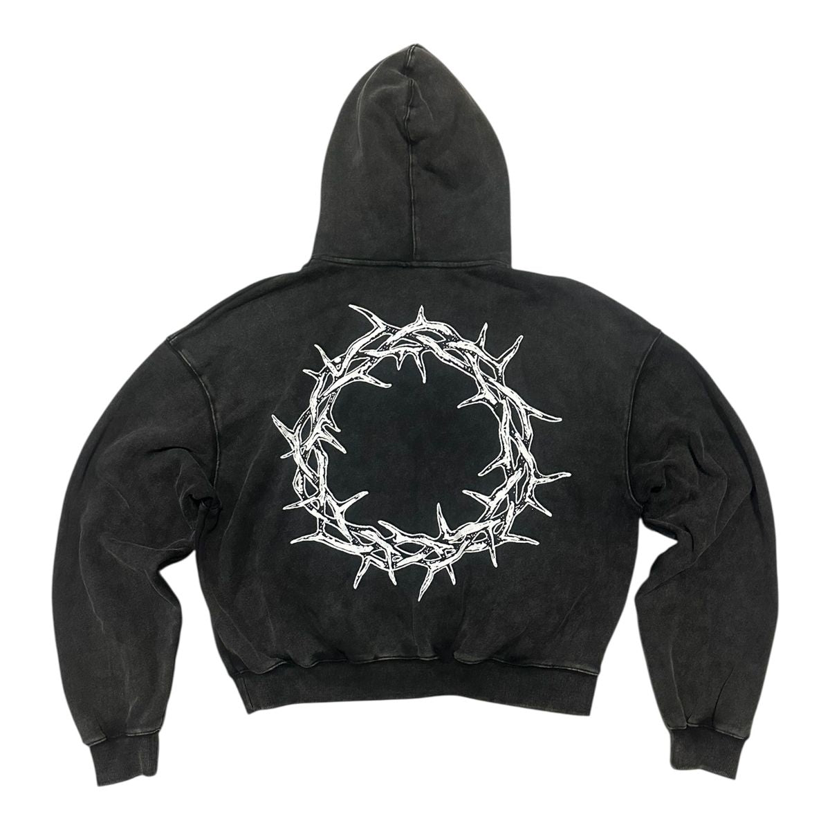 SYNDICATE "HEARTS" ZIP UP-BLK WASH