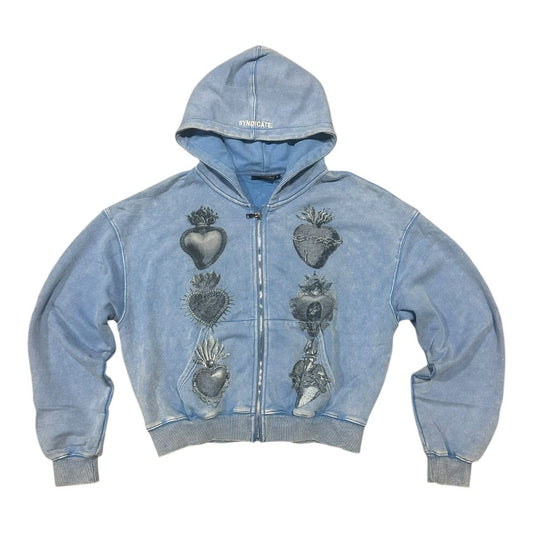SYNDICATE "HEARTS" ZIP-UP BABY BLUE