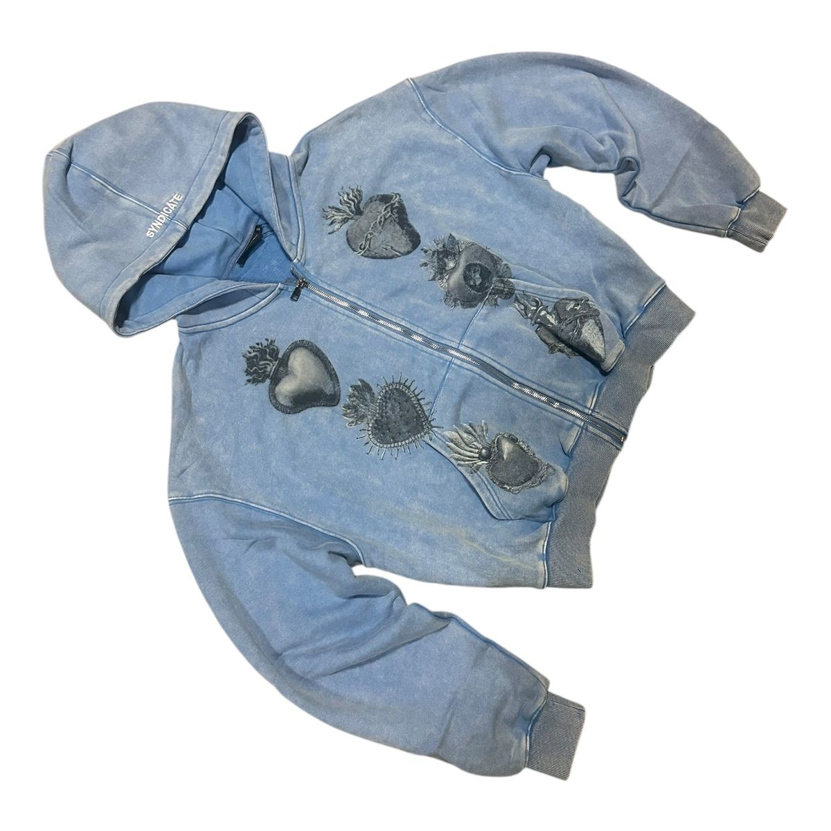 SYNDICATE "HEARTS" ZIP-UP BABY BLUE