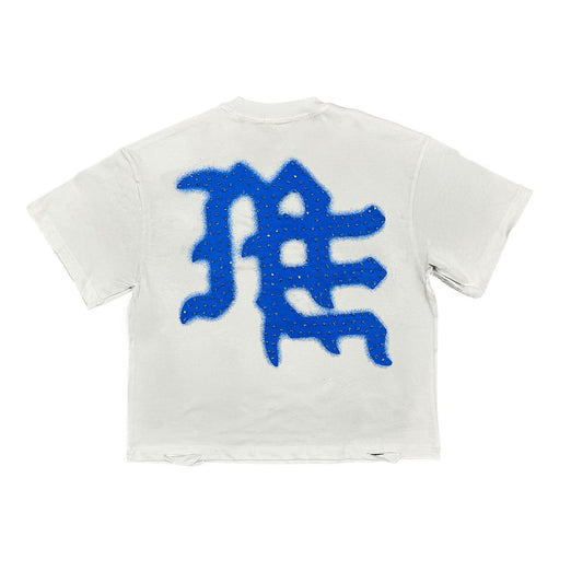 ME BLUE 'END' RHINESTONE TEE