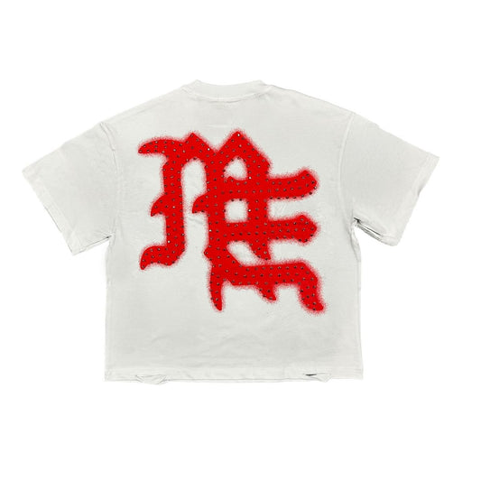 ME RED 'END' RHINESTONE TEE