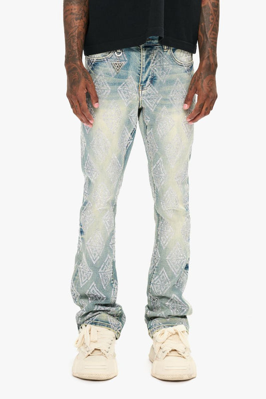 Valabasas Glim Stacked Flare Jeans Vintage Wash