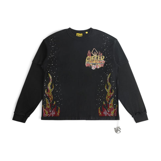 GFTD OMBRES BLACK L/S TEE