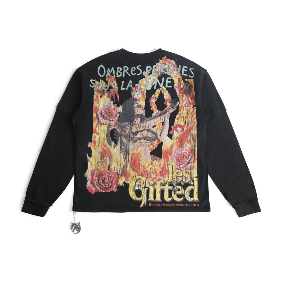 GFTD OMBRES BLACK L/S TEE