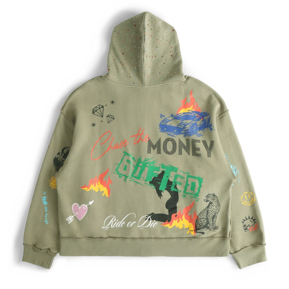 GFTD CHASE MONEY HOODIE - OLIVE