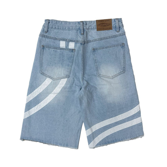 VILLAGE PATCHWORK SHORTS - BLUE