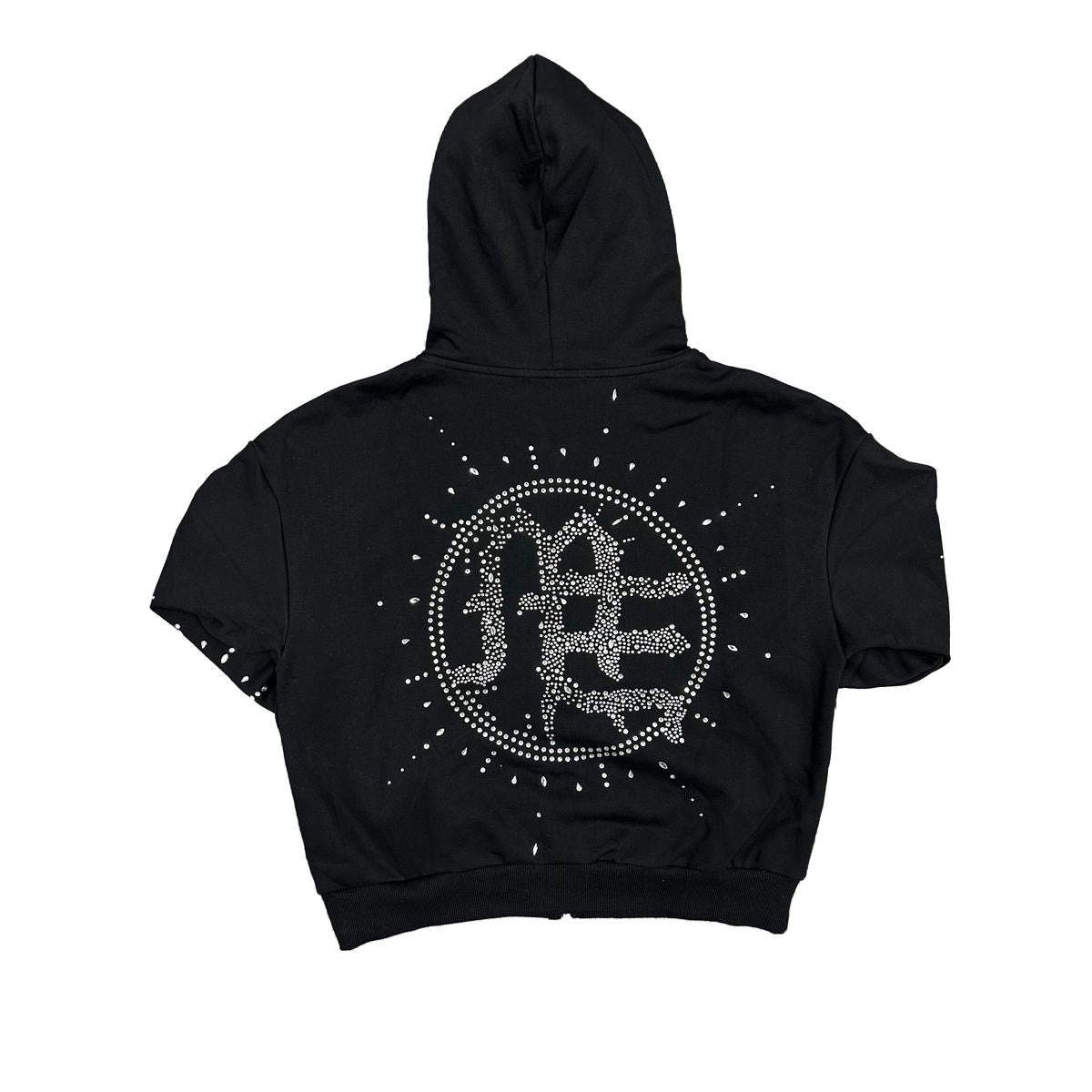 ME 'ECLIPSE' BLACK RHINESTONE HOODIE