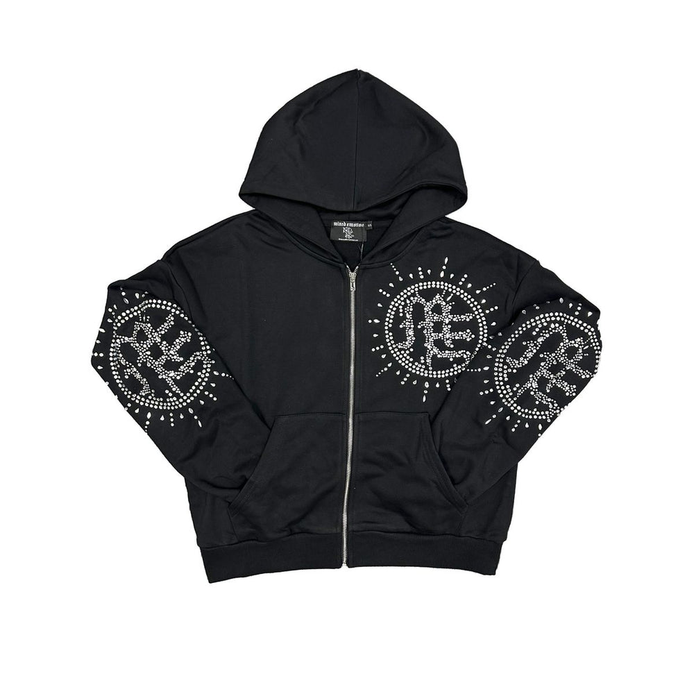 ME 'ECLIPSE' BLACK RHINESTONE HOODIE