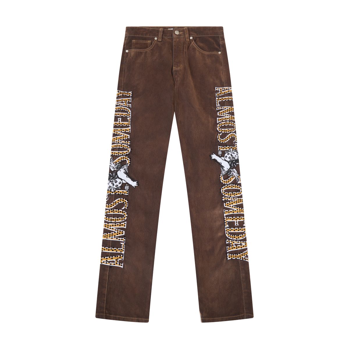 AS UPSCALE VELOUR PANTS - BROWN