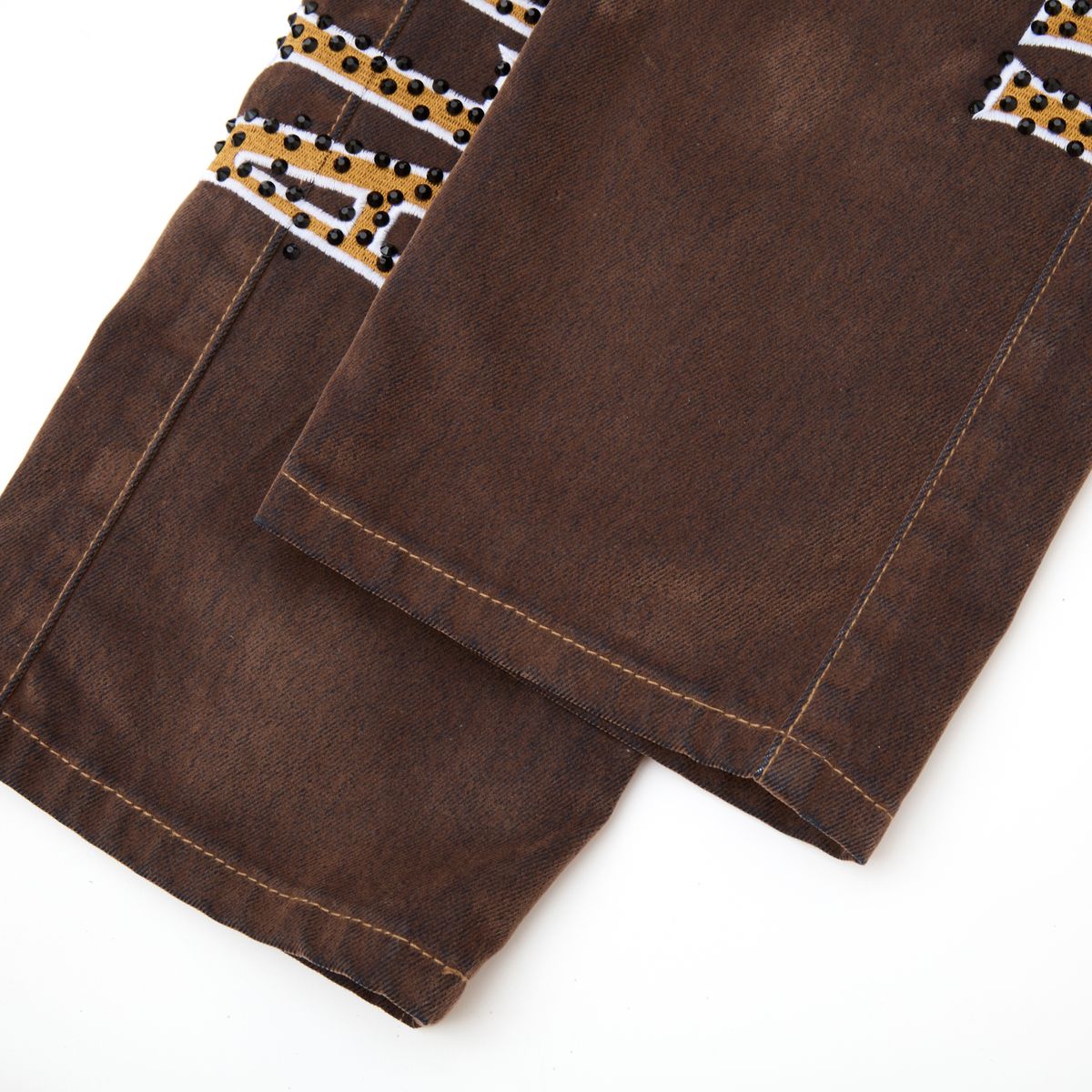 AS UPSCALE VELOUR PANTS - BROWN