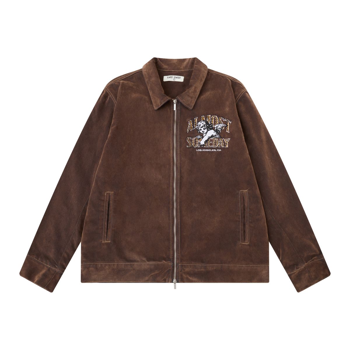 AS UPSCALE VELOUR JACKET - BROWN