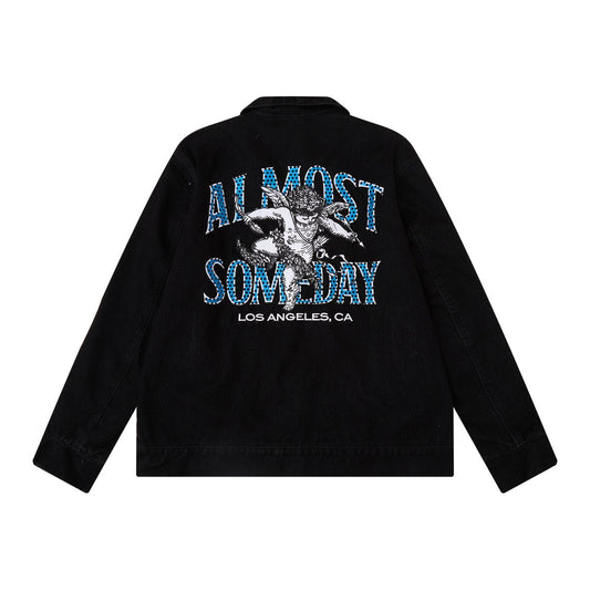 AS UPSCALE VELOUR JACKET - BLACK