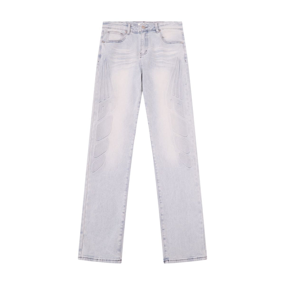 AS MOTO EMBOSSED JEANS - BLUE