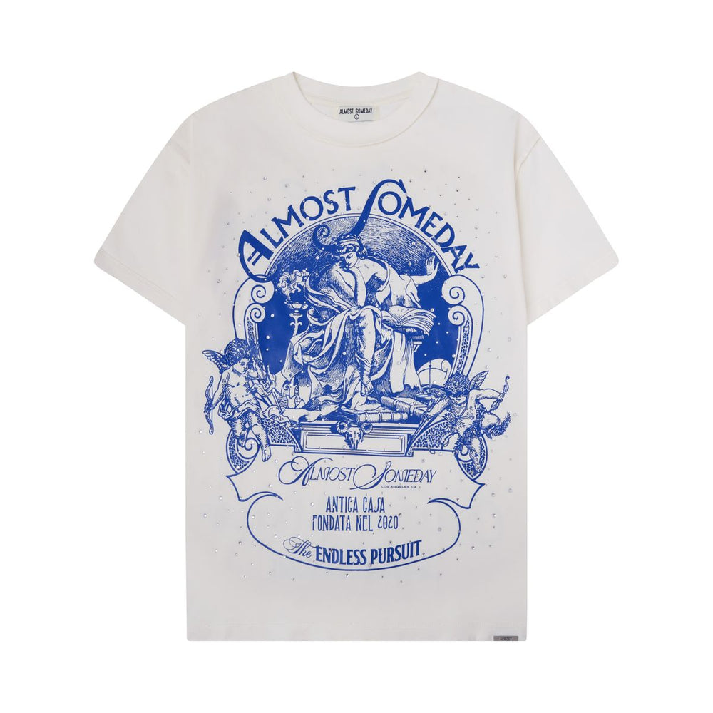 AS LAVISH TEE - CREAM/BLUE
