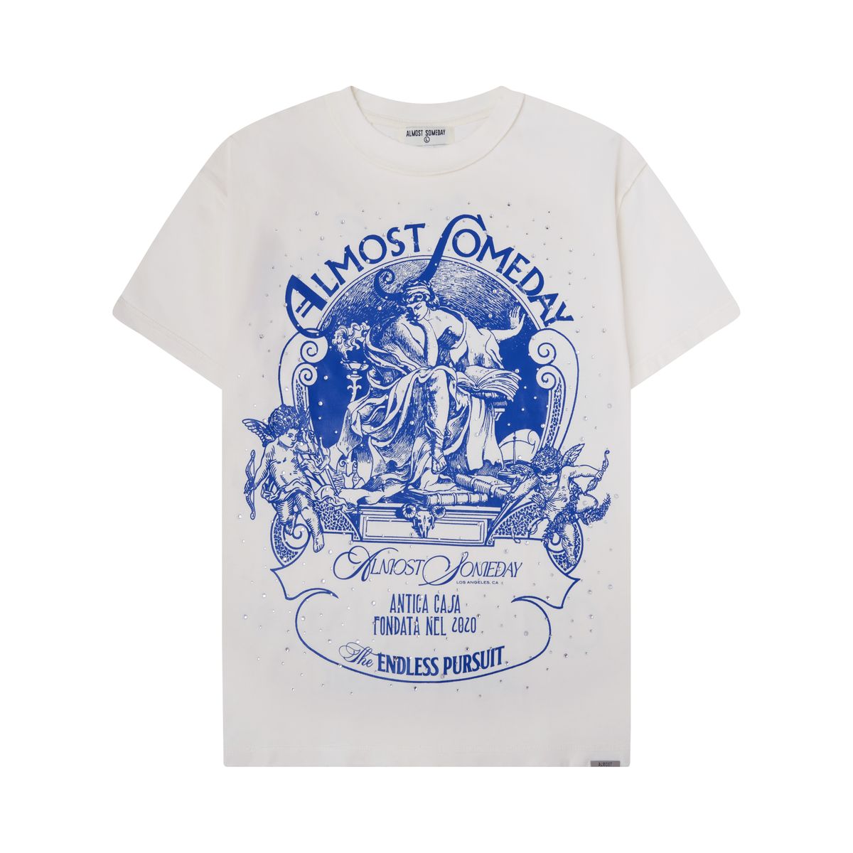 AS LAVISH TEE - CREAM/BLUE