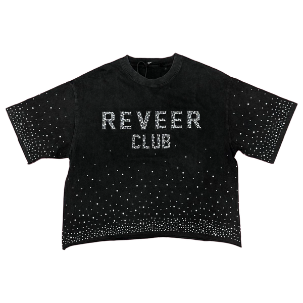 RVR "CLUB" BLACK CROP TEE