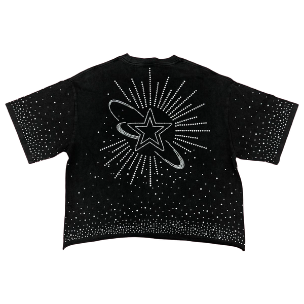 RVR "CLUB" BLACK CROP TEE