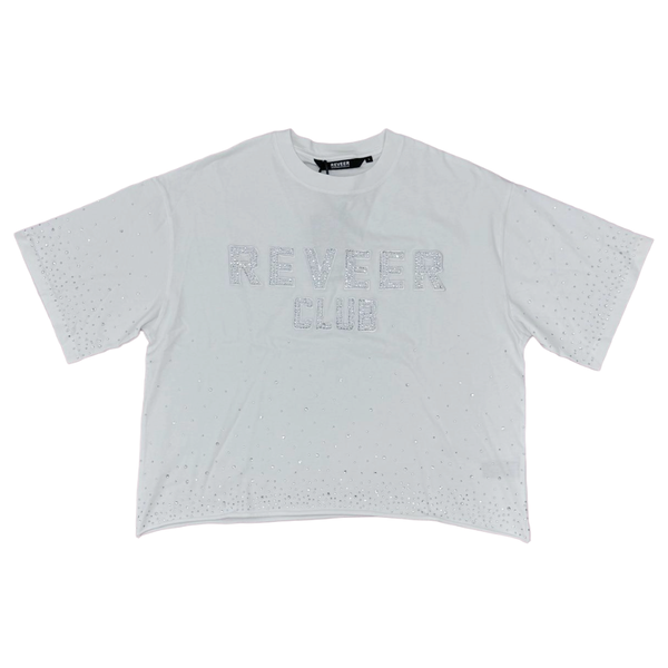 RVR "CLUB" WHITE CROP TEE