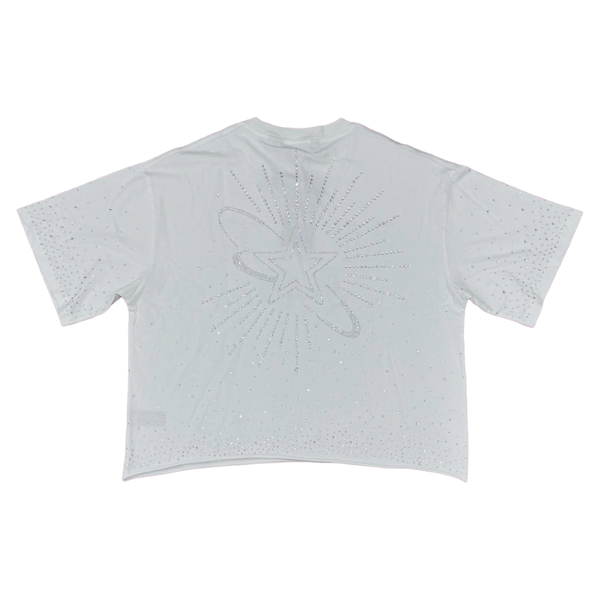 RVR "CLUB" WHITE CROP TEE